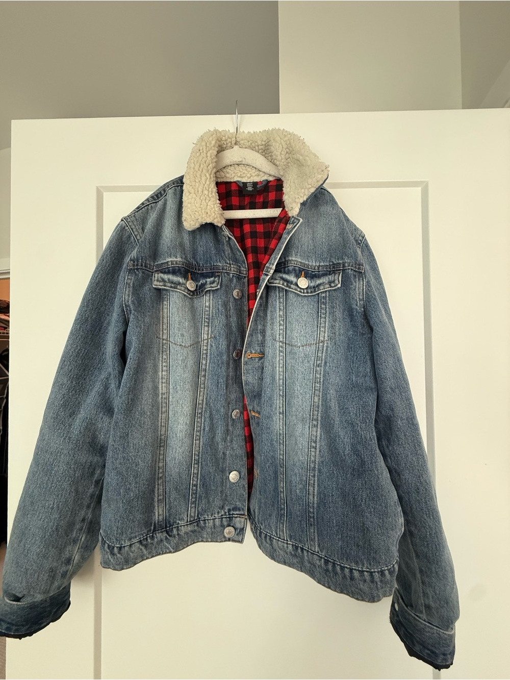 Kids Blue Denim Sherpa-Lined Jacket - H&M